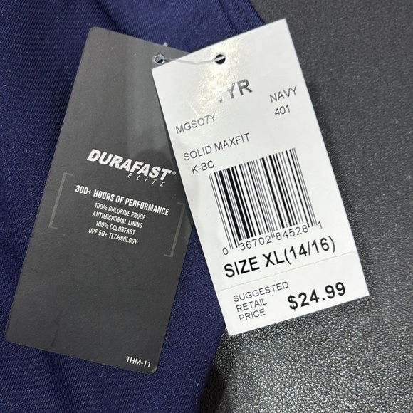 TYR DURAFAST UPF 50+ performance,chlorine proof,antimicrobial,color fast, Navy - Picture 2 of 6